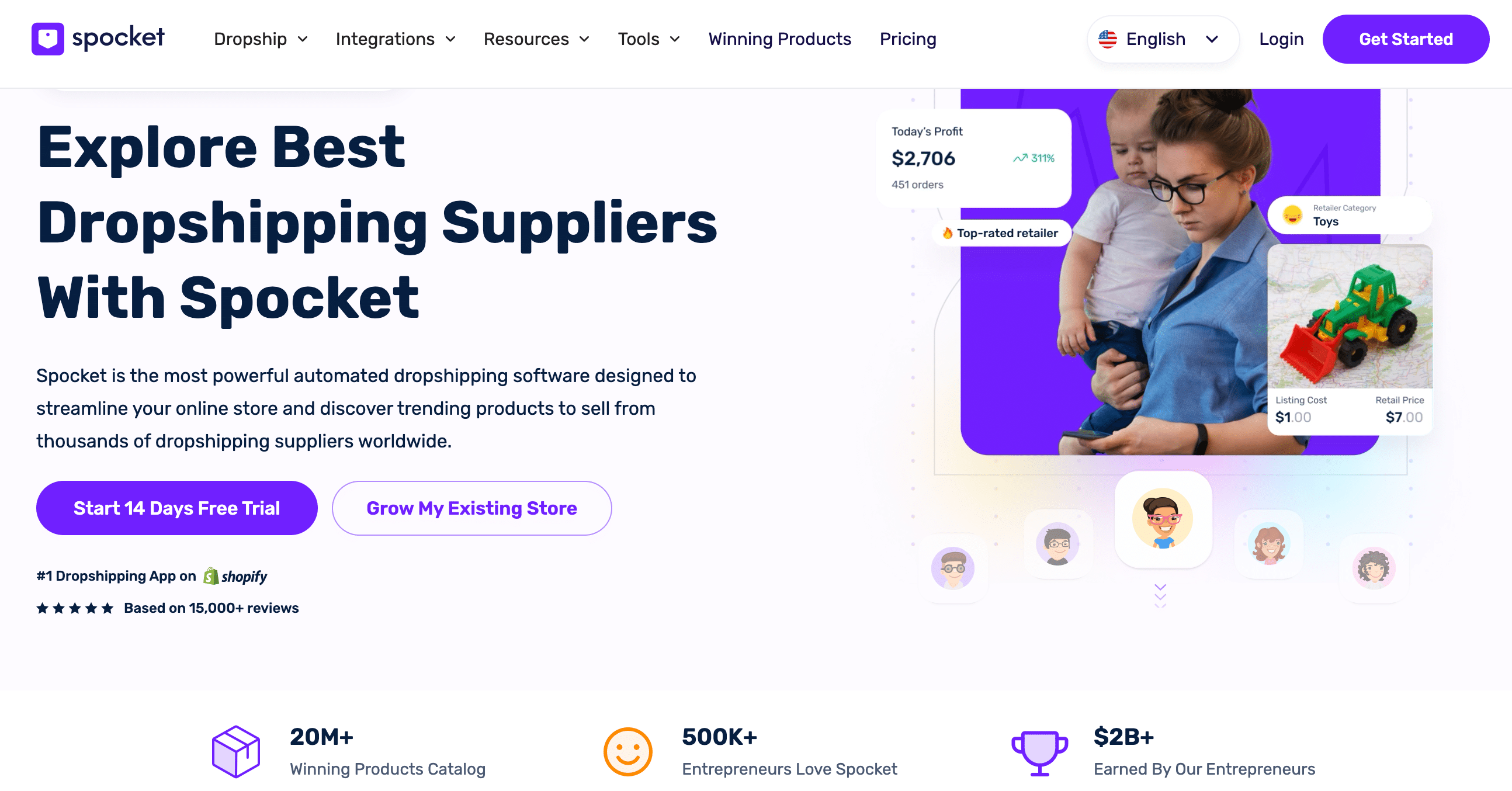 Spocket s’est forgé une solide réputation comme l’une des meilleures plateformes de dropshipping